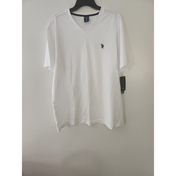 Men's U.S Polo Assn.  White Logo V-Neck Short Sleeve T-Shirt Size 3x Large - Picture 10 of 10